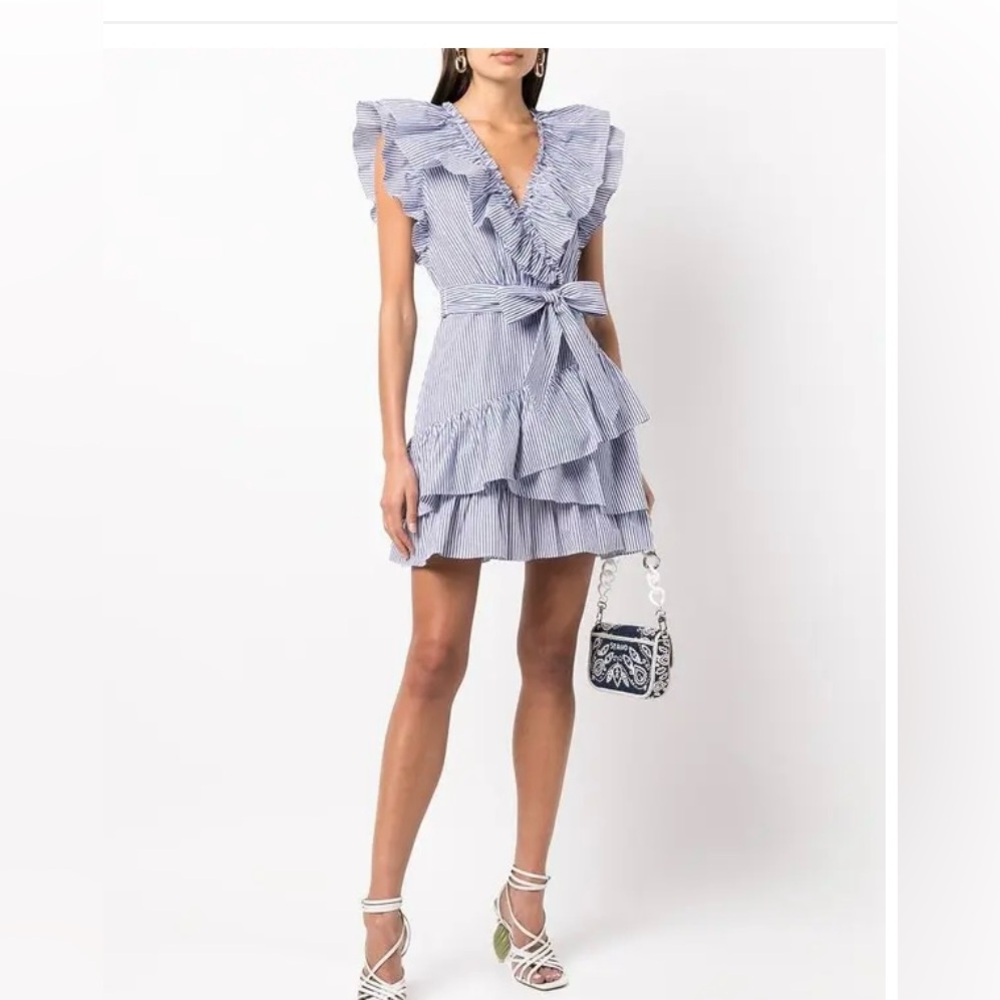Veronica Beard Blue Striped Mini Dress